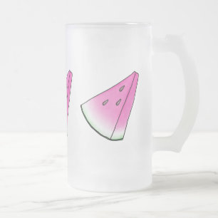 Watermelon slice frosted glass beer mug