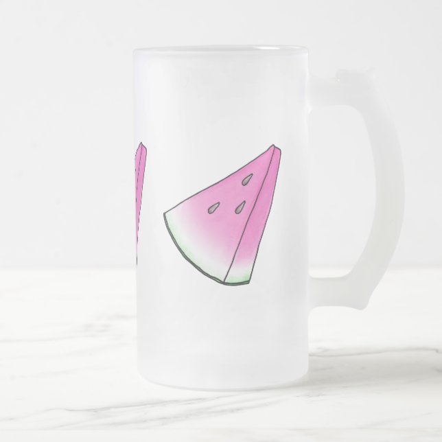 Watermelon slice frosted glass beer mug (Right)