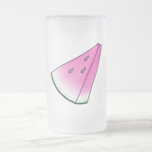 Watermelon slice frosted glass beer mug