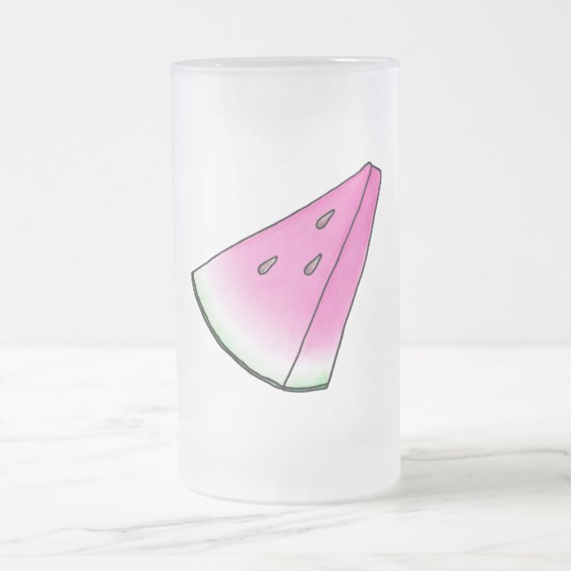 Watermelon slice frosted glass beer mug (Center)