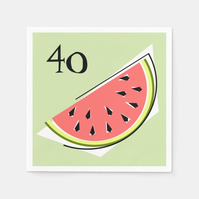 Watermelon Slice Green Age  napkins paper (Front)