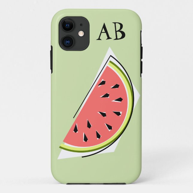 Watermelon Slice green 'Monogram' iPhone case (Back)