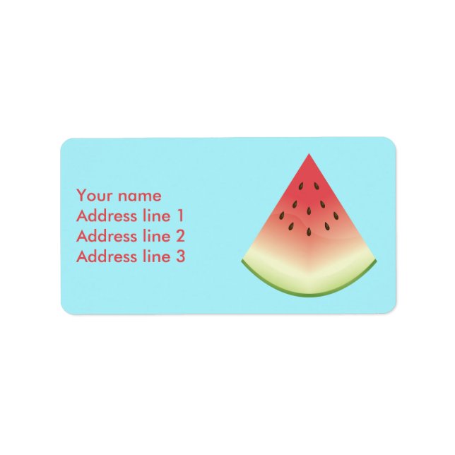 Watermelon Slice Illustration On Blue Label (Front)