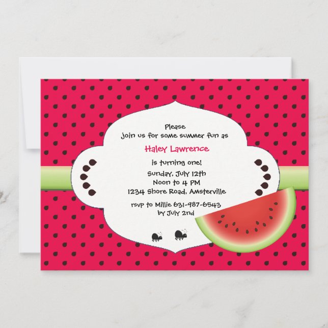 Watermelon Slice Invitation (Front)