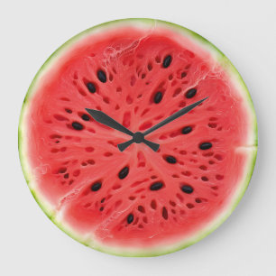 Watermelon Slice Juicy Colorful Large Clock