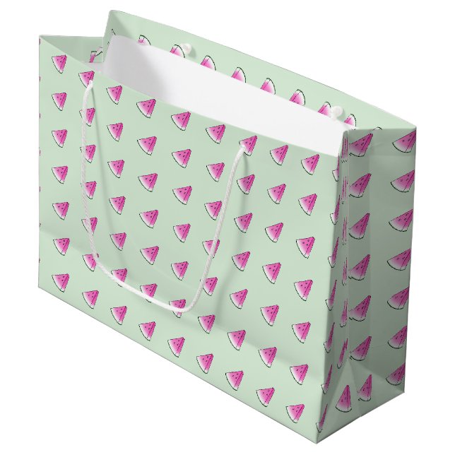 Watermelon slice large gift bag (Front Angled)