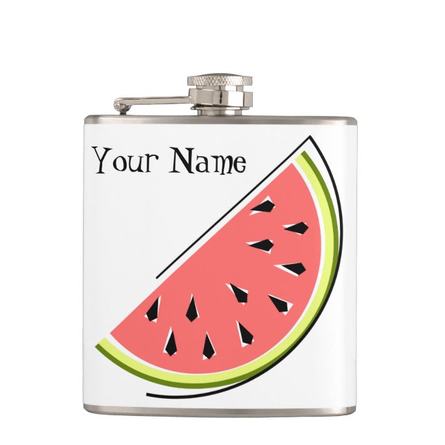 Watermelon Slice Name Hip Flask (Front)