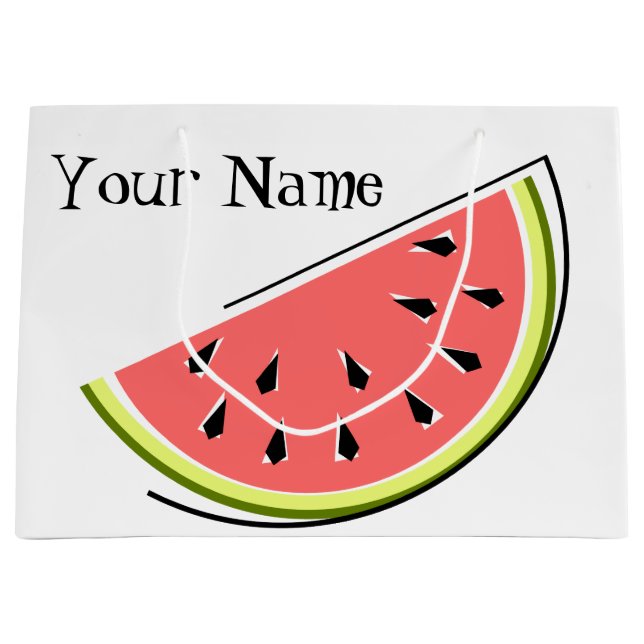 Watermelon Slice Name Large Gift Bag (Front)