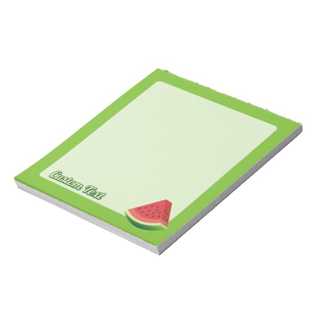 Watermelon slice on light green background notepad (Rotated)