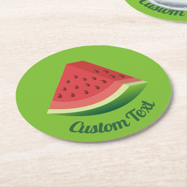 Watermelon Slice Paper Coaster (Angled)
