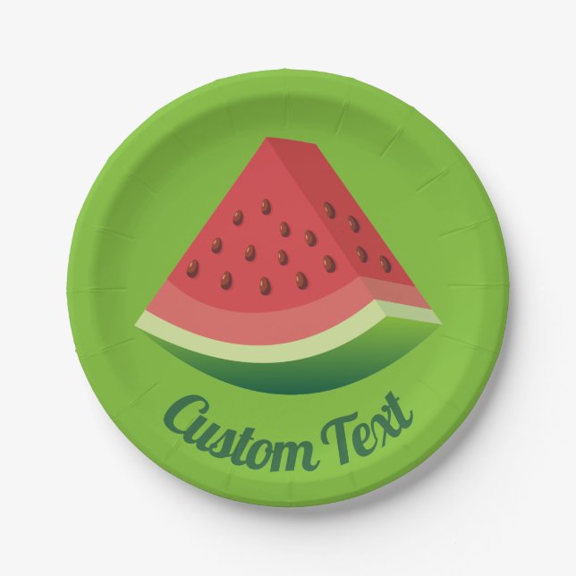 Watermelon Slice Paper Plate (Front)