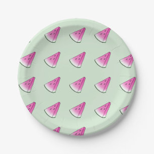 Watermelon slice paper plate