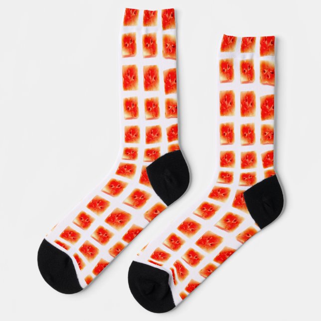 Watermelon Slice Pattern – Seamless Summer Fruit o Socks (Left)