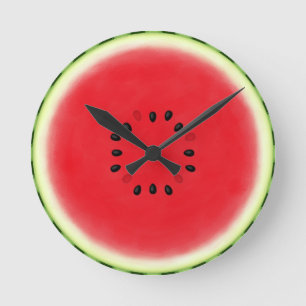 Watermelon Slice Round Clock