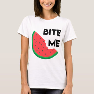 Watermelon Slice Sarcastic Fruit Pun Bite Me T-Shirt