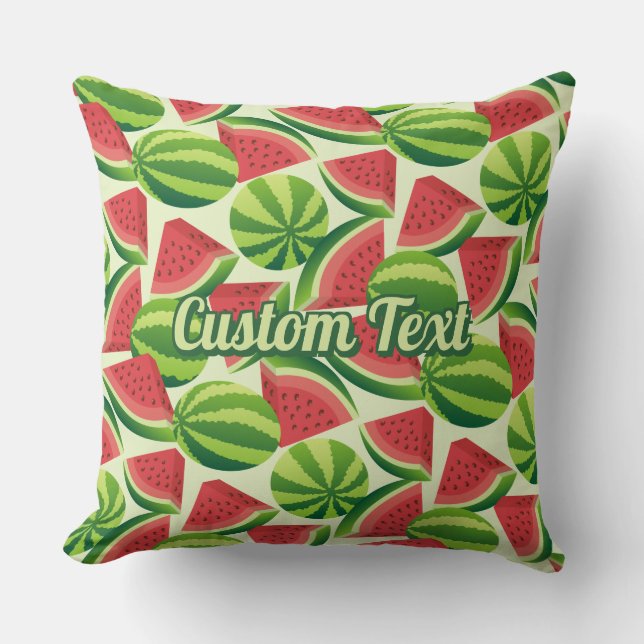 Watermelon slice seamless background cushion (Front)