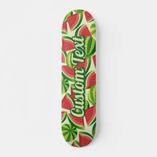 Watermelon Slice Seamless Background Skateboard