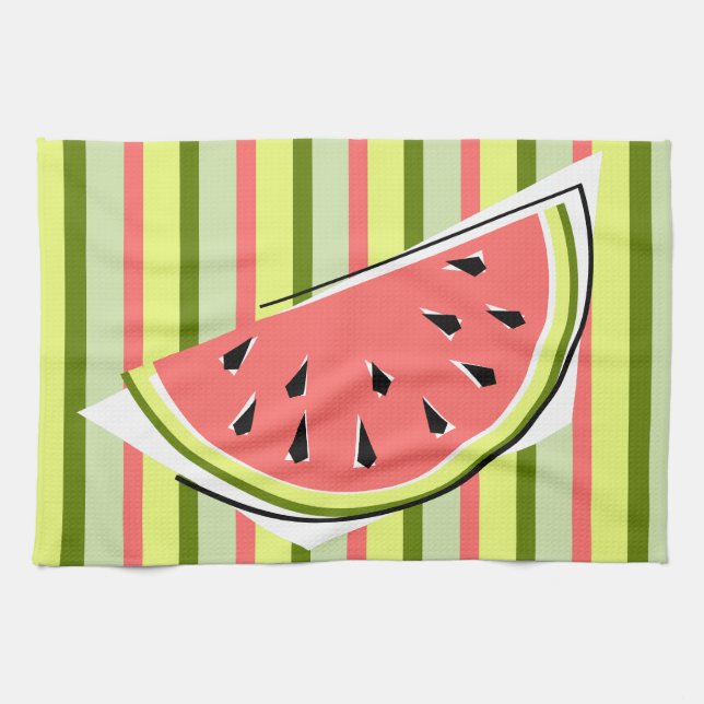 Watermelon Slice Stripe kitchen towel (Horizontal)