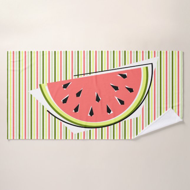 Watermelon Slice Stripe Thin Bath Towel (Bath Towel)