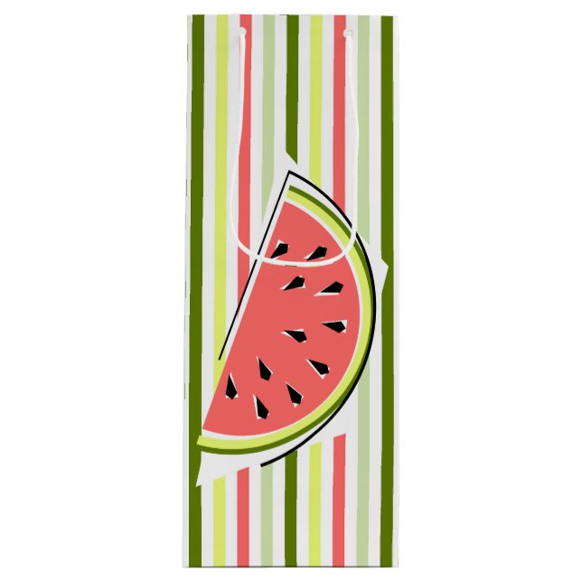 Watermelon Slice Stripe Thin Wine Gift Bag (Front)