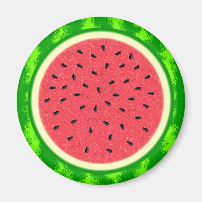 Watermelon Slice Summer Fruit with Rind Magnet (Front)