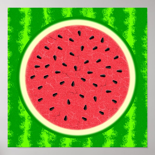Watermelon Slice Summer Fruit with Rind Poster (Front)