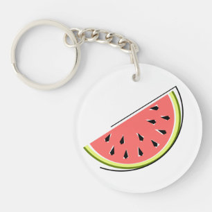 Watermelon Slice Text double-sided Key Ring