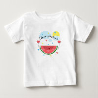 Watermelon slice, text, "I love summer"