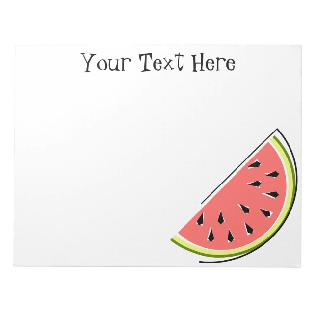 Watermelon Slice Text Notepad (Front)