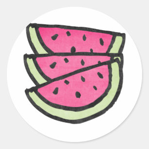 Watermelon Slices Classic Round Sticker