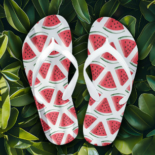 Watermelon Slices Cute Pink Summer Fruit Flip Flops