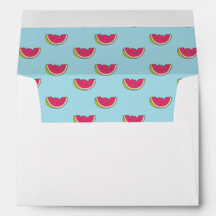 Watermelon Slices on Teal Pattern Envelope