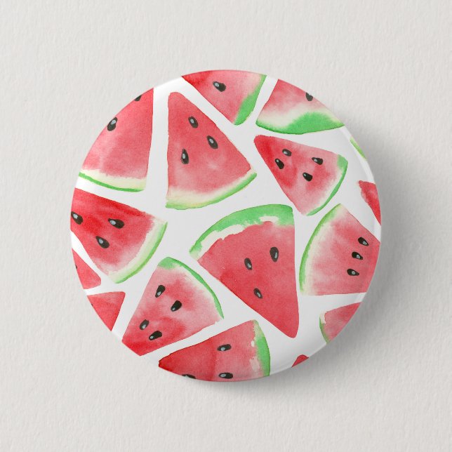 Watermelon slices pattern 6 cm round badge (Front)