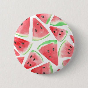 Watermelon slices pattern 6 cm round badge