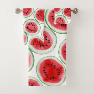 Watermelon slices pattern bath towel set