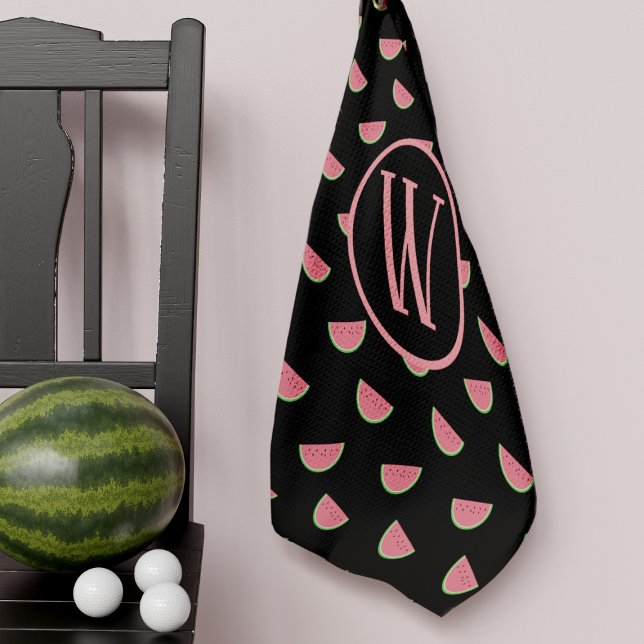 Watermelon Slices Pattern Custom Golf Towel (🍉 Get ready to hit the greens in fruity fashion, while keeping your golf balls squeaky clean! 🍉)