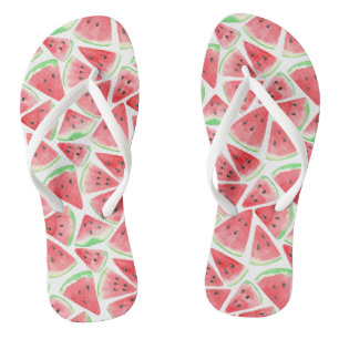 Watermelon slices pattern flip flops