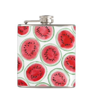 Watermelon slices pattern hip flask