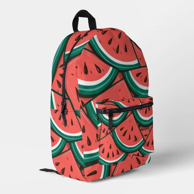 Watermelon Slices Pattern Printed Backpack (Back Corner Left)