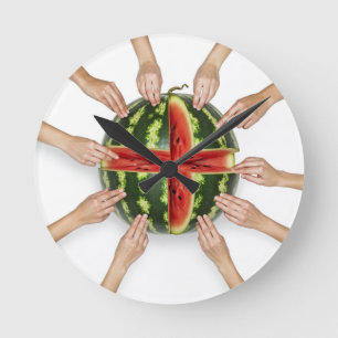 watermelon slices round clock
