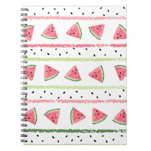 Watermelon Slices: Watercolor Striped Seamless Notebook