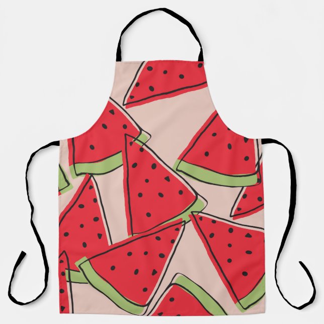 watermelon slices with pink background seamless pa apron (Front)