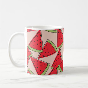 watermelon slices with pink background seamless pa coffee mug