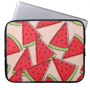 watermelon slices with pink background seamless pa laptop sleeve