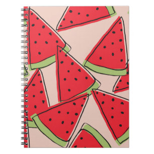 watermelon slices with pink background seamless pa notebook