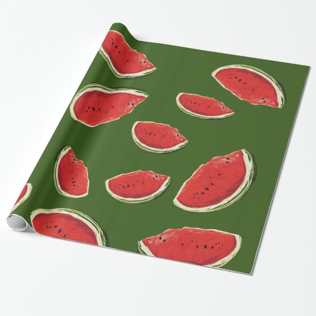 Watermelon Slices Wrapping Paper (Unrolled)