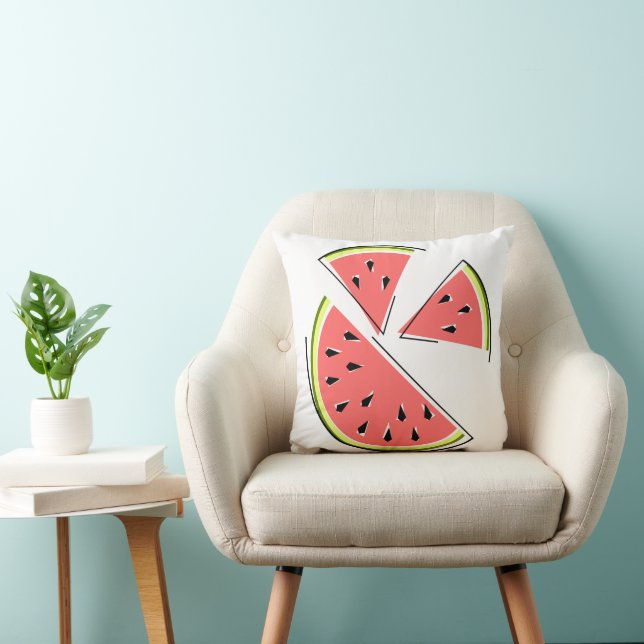 Watermelon Slices yellow green back square Cushion (Chair)