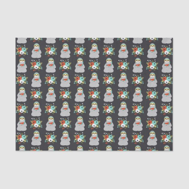 Watermelon Sloth Pattern Tissue Paper (Front)