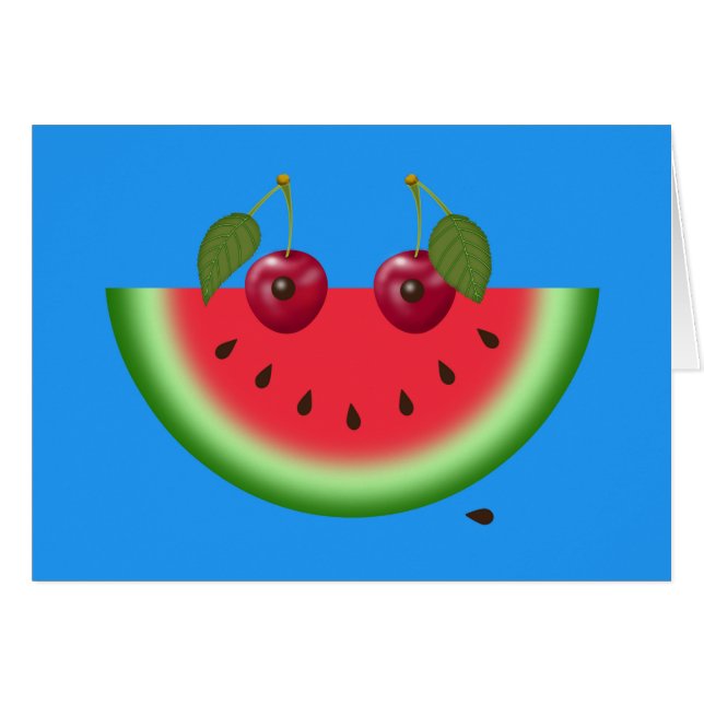 Watermelon Smile, Encouragement Greeting Card (Front Horizontal)