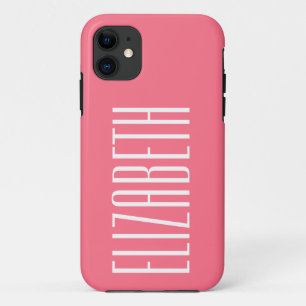 Watermelon Sorbet Solid Colour   Minimalist Name iPhone 11 Case